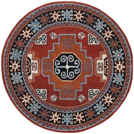 Safavieh 6 x 6 ft. Bohemian Heritage Hand Tufted Area RugRed & Black HG744Q-6R